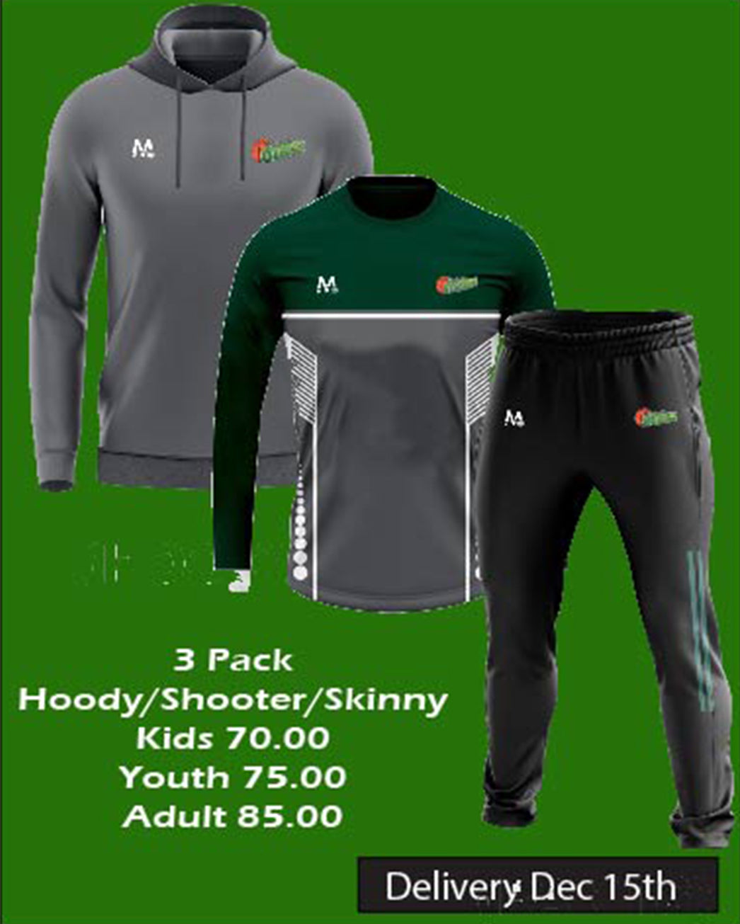 Steelers 3 Pack - Grey Hoody/Shooter/Skinny